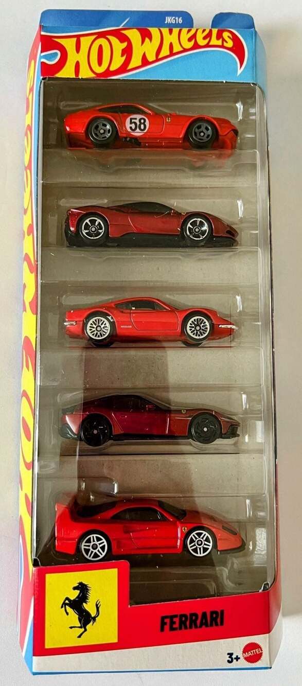 💥2026 Hot Wheels Ferrari 5-Pack Die-Cast Car Set SF90 F40 Dino 12Cilindri 365 G